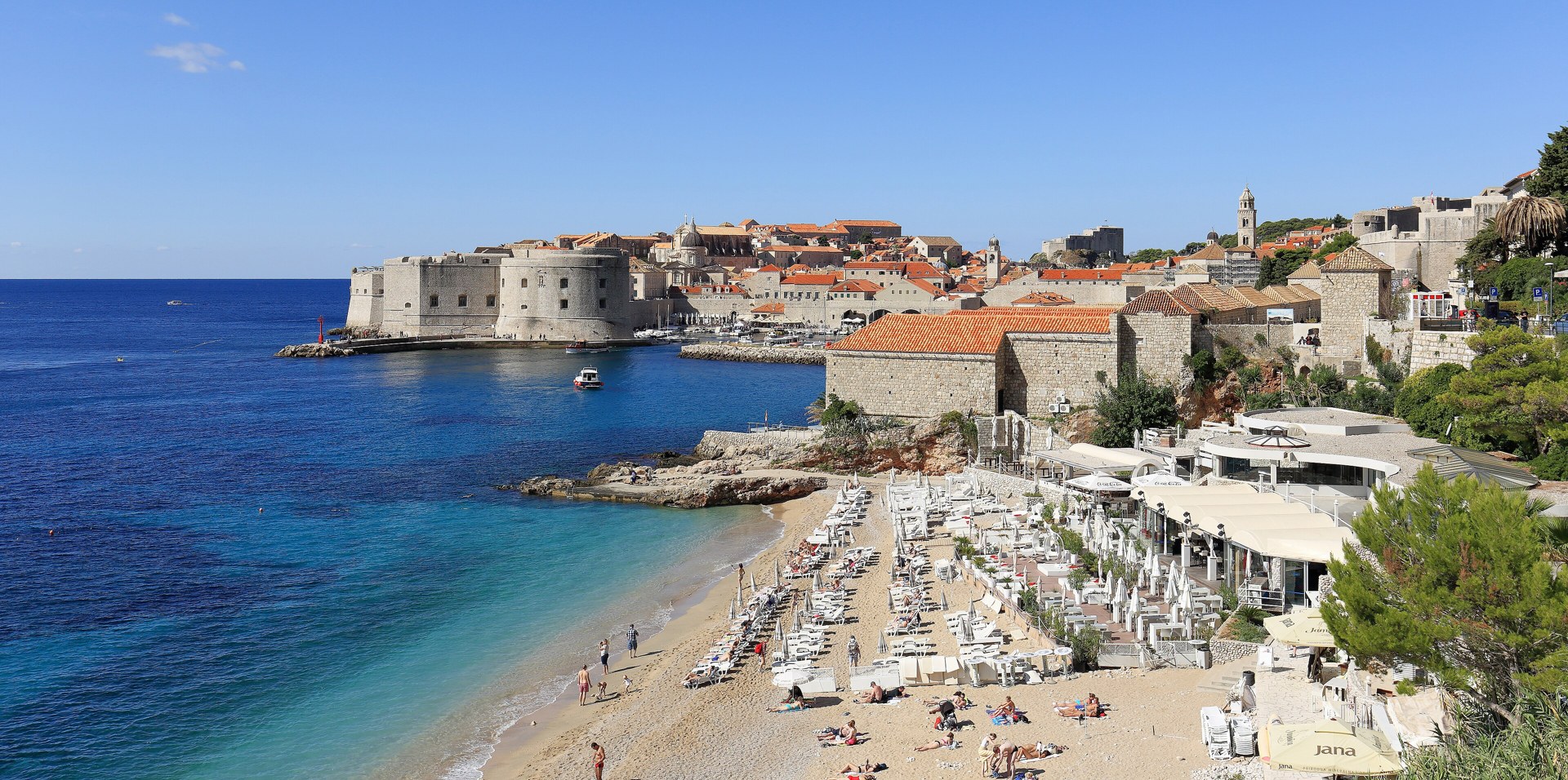 Dubrovnik old town surrounded by the sea
